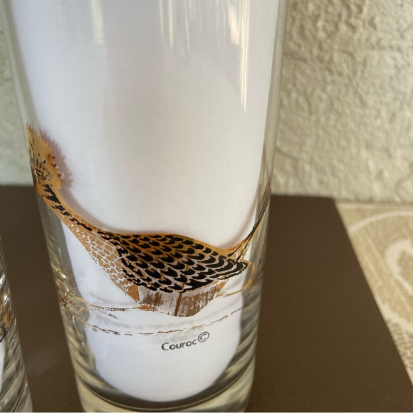 Couroc Mid Century Roadrunner Set Large Serving Tray with Six Highball Glasses - Picture 17 of 17